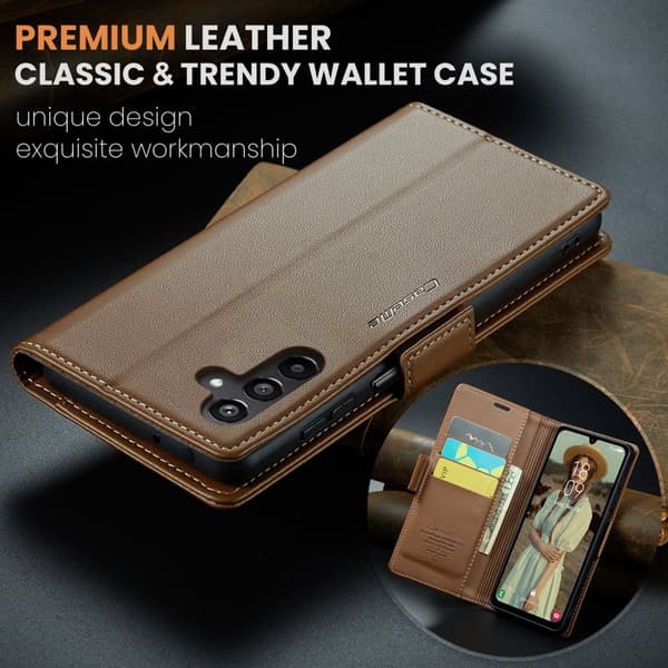 CASEME Plånboksfodral Konstläder för Samsung Galaxy A16 5G/4G - Brun