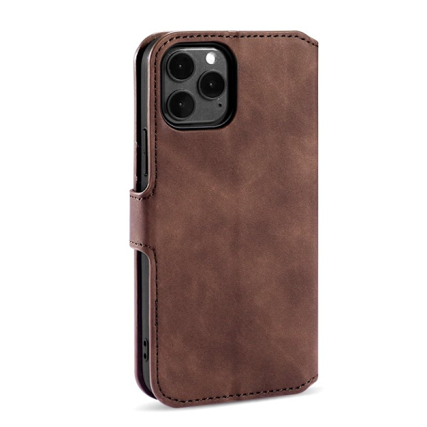 DG.MING Retro Konstläder Folio Plånboksfodral iPhone 13 mini - Brun