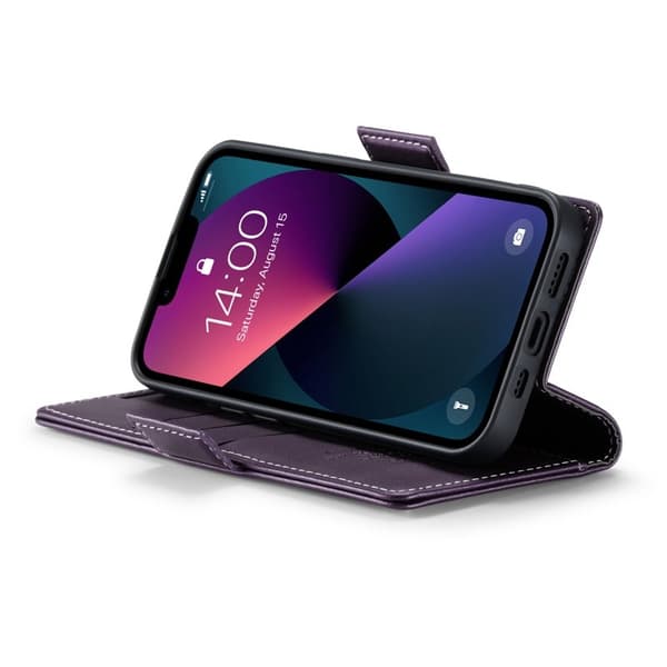 CASEME Plånboksfodral Konstläder iPhone 13 RFID-Skydd Lila