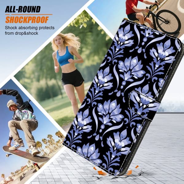 Plånboksfodral för Samsung Galaxy S26 Plus Konstläder Stativ - Blommönster
