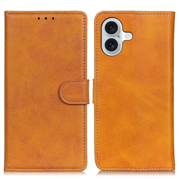 iPhone 17 Plånboksfodral Cowhide Texture - Brun Brun
