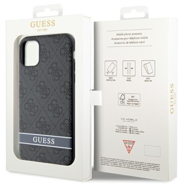 Guess iPhone 11/XR Mobilskal Stripe - Grå