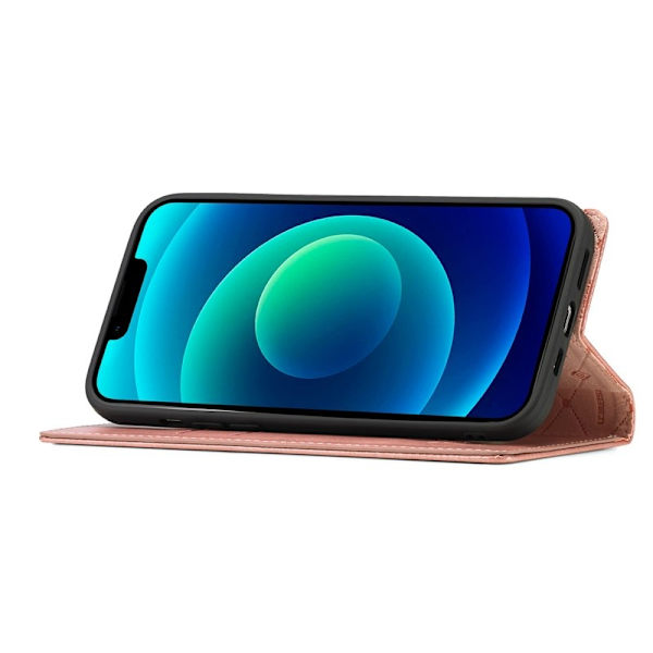 LC.IMEEKE iPhone 15 Plus Plånboksfodral Konstläder- Roséguld
