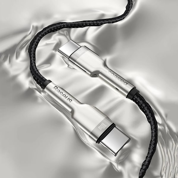 Baseus USB-C till USB-C kabel Cafule Series Metal 100W 5A 1m Svart