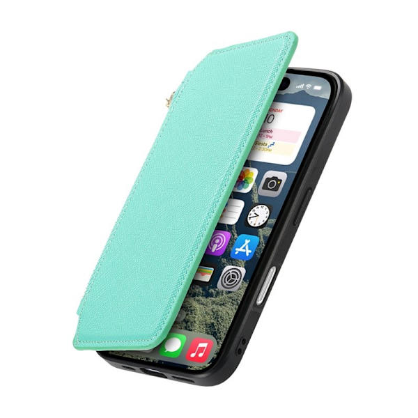 CASENEO iPhone 16 Plus Plånboksfodral Konstläder - Grön