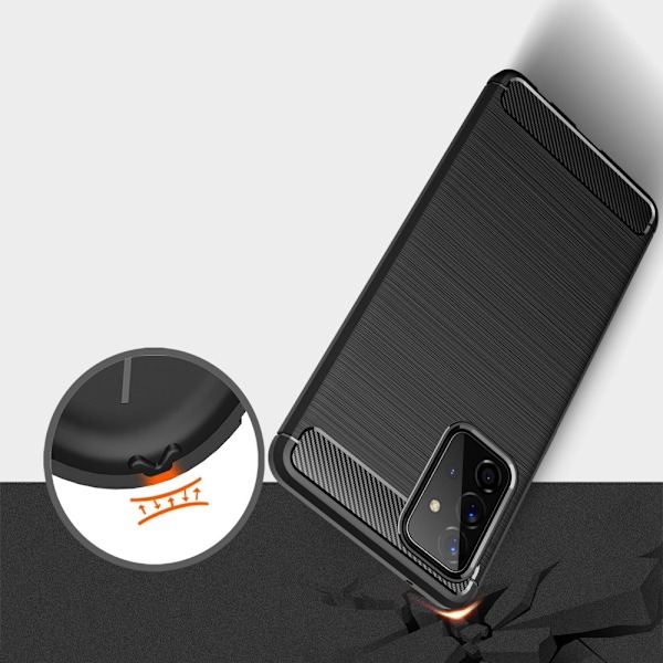 Carbon Brushed mobilskal till Galaxy A72 5G - Svart Svart