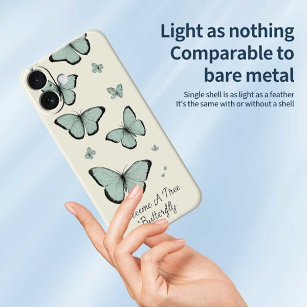 Mobilskal till iPhone 17 Grön Butterfly Pattern TPU - Grön Grön