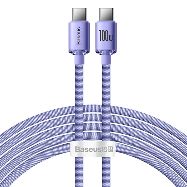 Baseus USB-C till USB-C 100W 2m - Lila Lila