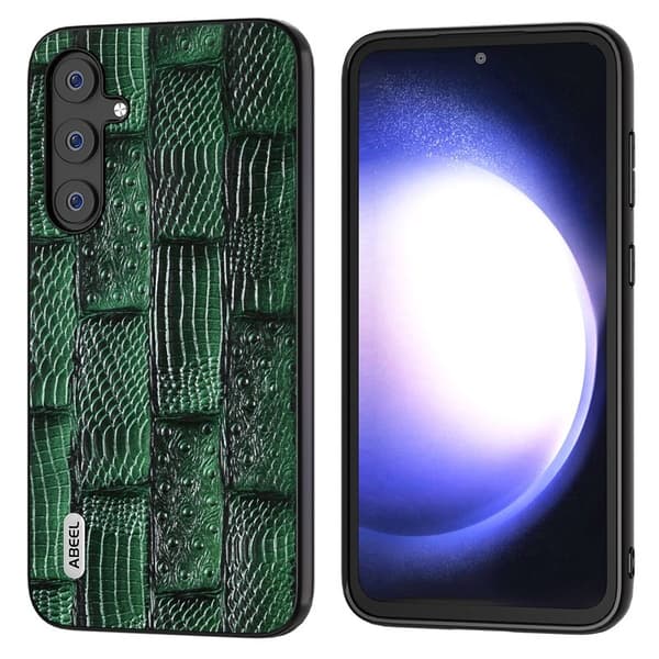 ABEEL Samsung Galaxy S23 FE Plånboksfodral Mahjong Grön Äkta Läder