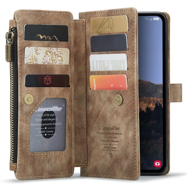 CASEME Konstläder Plånboksfodral för Samsung Galaxy A54 5G - Brun