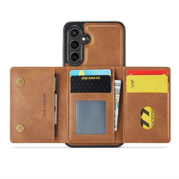 DG.MING M5 Series Mobilskal till Samsung Galaxy S24 FE Konstläder Magnetisk Brun