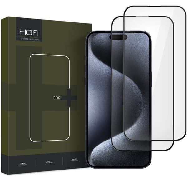 HOFI [2-pakke] iPhone 16 Pro Max hærdet glas Skærmbeskytter Pro Plus Black
