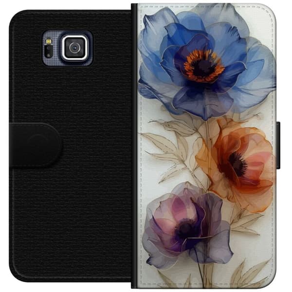 Plånboksfodral till Samsung Galaxy Alpha med Silkesblommor