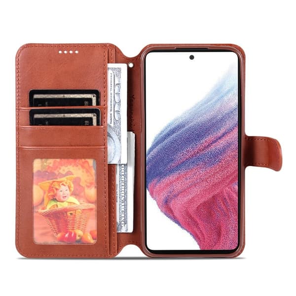 AZNS Samsung Galaxy A54 5G Plånboksfodral Konstläder - Brun