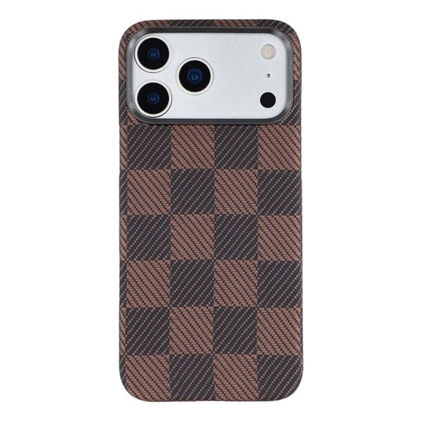 Mobilskal till iPhone 17 Pro Max MagSafe Aramid Fiber Square Grid Brun