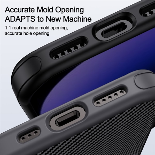 IPAKY Mobilskal till iPhone 16 Pro Max Carbon Fiber - Grå Grå