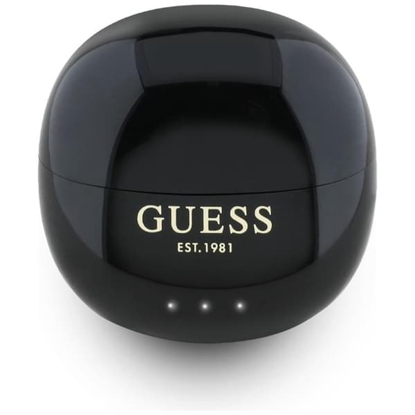 Guess TWS In-Ear Hörlurar Glossy Effect Egg Shape Printed Logo - Svart Black