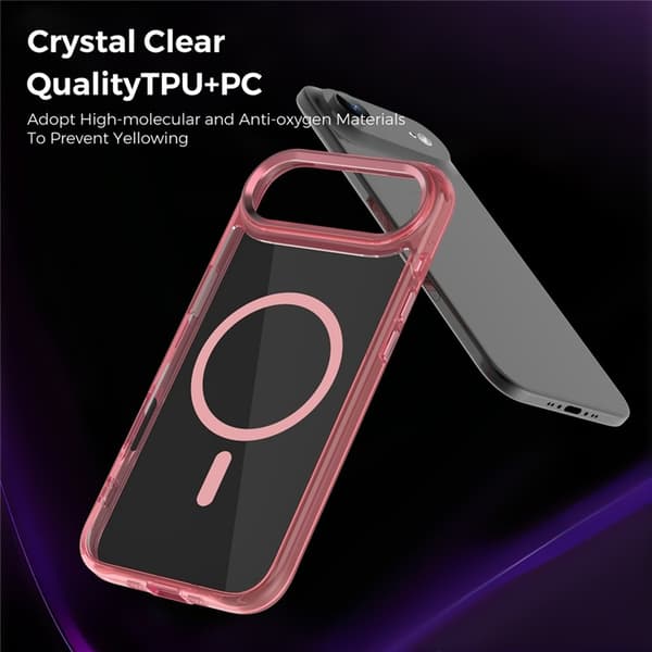 Mobilskal till iPhone Air MagSafe TPU+PC - Transparent Rosa Rosa