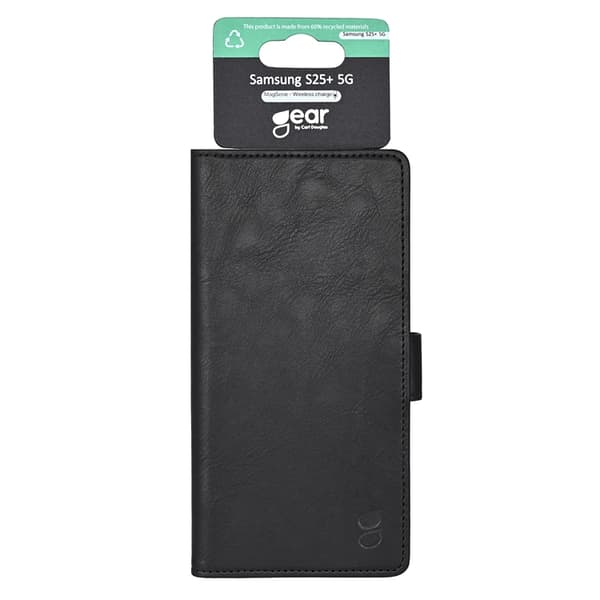 Gear Galaxy S25 Plus Plånboksfodral 3 Kortfack Återvunnen - Svart Black