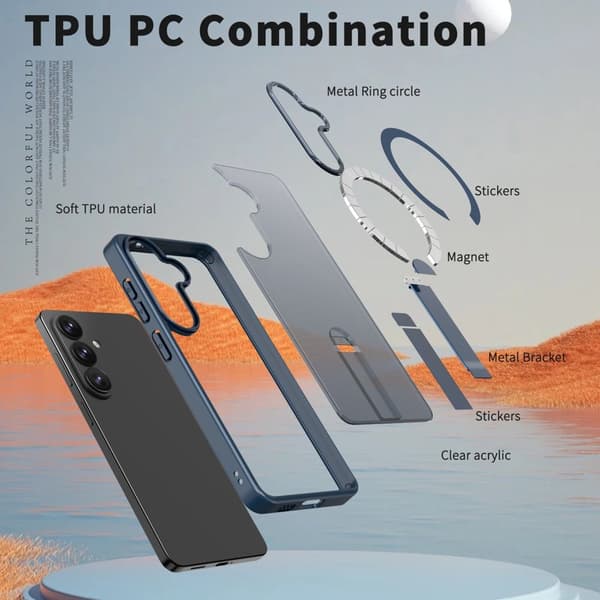 Mobilskal för Samsung Galaxy S26 Magnetiskt Kickstand TPU - Blå