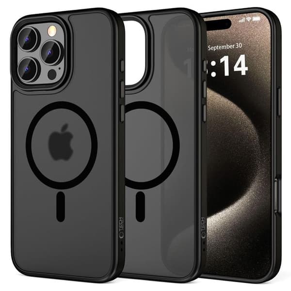 Tech-Protect Telefontaske til iPhone 16 Pro Magsafe Magmat - Matt Sort Svart