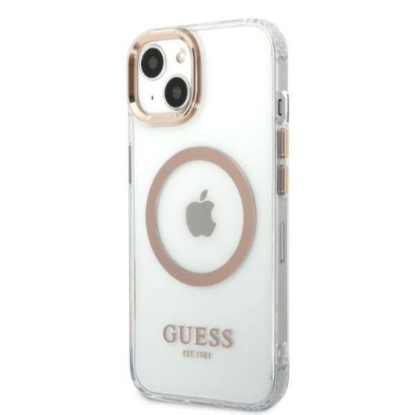 Guess iPhone 13 Skal Magsafe Metal Outline - Guld