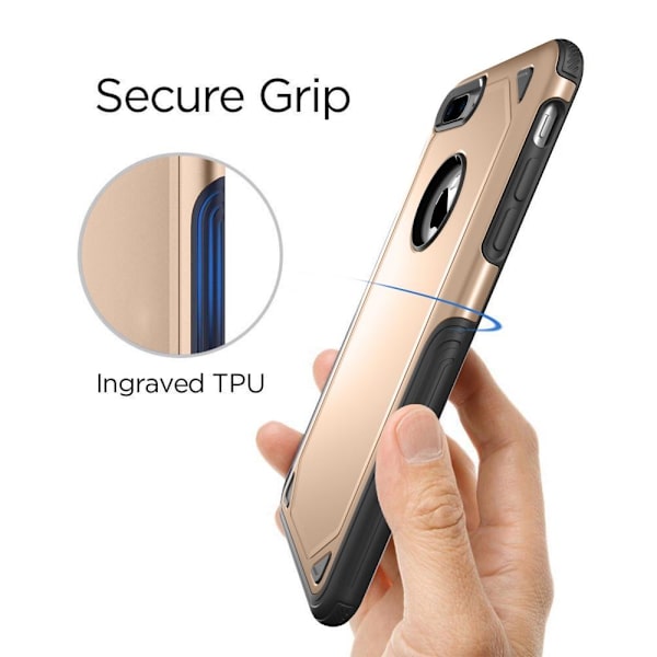 Rugged Armor Cover til iPhone 8 Plus / 7 Plus - Guld Guld