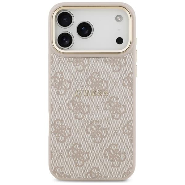 Guess Mobilskal till iPhone 17 Pro Max MagSafe 4G PU Classic Logo - Rosa Rosa
