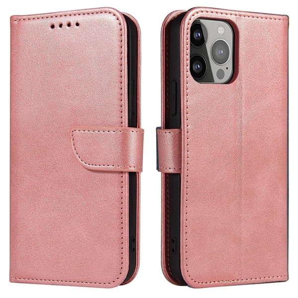 iPhone 15 Plus Plånboksfodral Magnet Stativ - Rosa