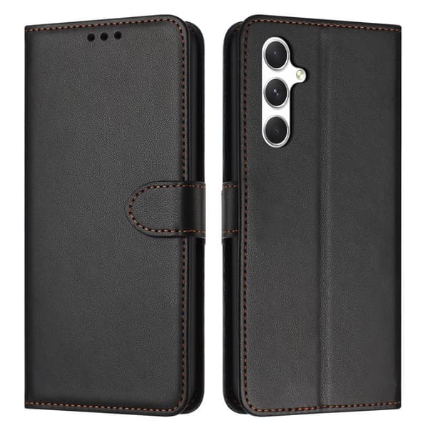 Plånboksfodral för Samsung Galaxy S26 Plus Konstläder med ställ - Svart