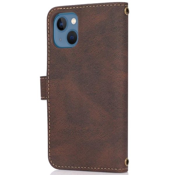 iPhone 14 Plus Plånboksfodral Flip - Coffee Brun