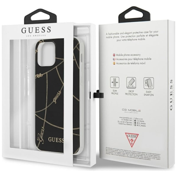 Guess Mobilskal till iPhone 12 Pro MagSafe Gold Chain Collection - Svart