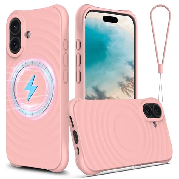 Mobilskal till iPhone 17 MagSafe Silikon Ripple Liquid - Rosa Rosa