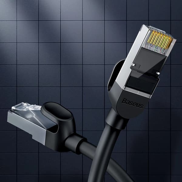 Baseus Cat6 RJ45 1m Flat Ethernet Nätverk Kabel - Svart Black