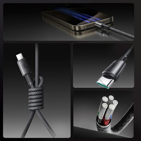 Joyroom S-A50 3A USB-C - USB-C Kabel 60W 1.2m - Grå