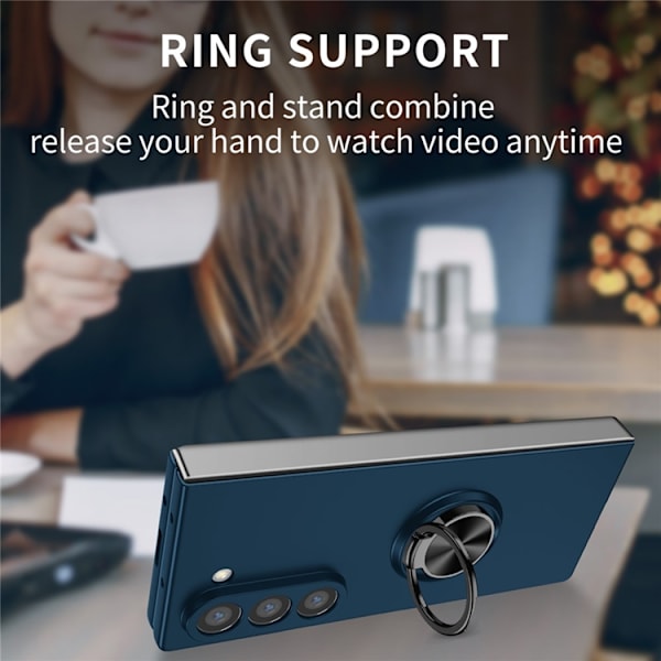 Mobilskal till Galaxy Z Fold7 Rotatable Ring Kickstand - Mörkblå Blå