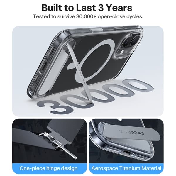 TORRAS Mobilskal till iPhone 17 MagSafe Kickstand - Transparent Transparent