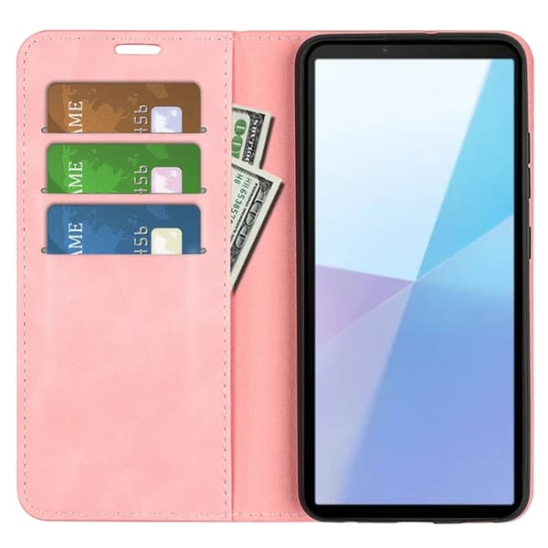 Sony Xperia 10 VII Plånboksfodral Skin Touch - Rosa Rosa