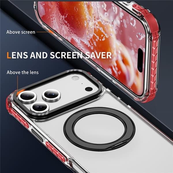 Mobilskal till iPhone 17 Pro Max MagSafe Anti Drop - Röd / Svart Röd