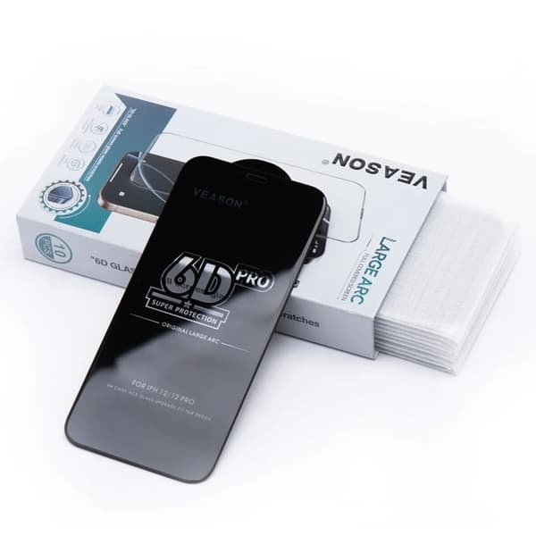 Veason iPhone 13 Pro Max/14 Plus hærdet glas Skærmbeskytter 6D Pro (10in1) - Sort Svart
