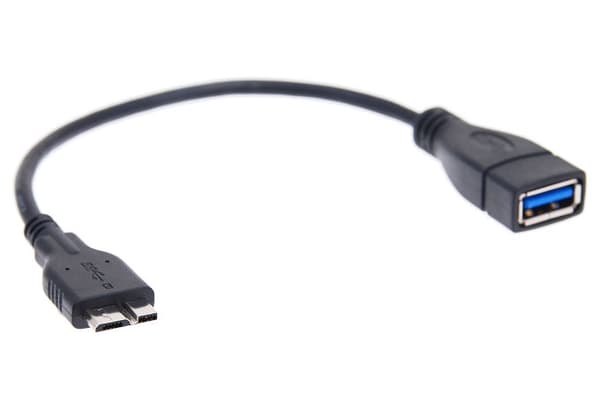 USB 2.0 USB Host / OTG Adapter Kabel for Samsung Galaxy Note 3 (Svart) Black