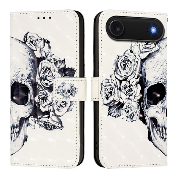 iPhone Air Plånboksfodral Printing Pattern Med Strap Vit