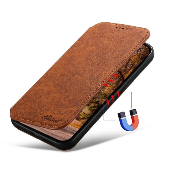 SUTENI iPhone 14 Plus Lompakkokotelo Magsafe - Khaki Brun