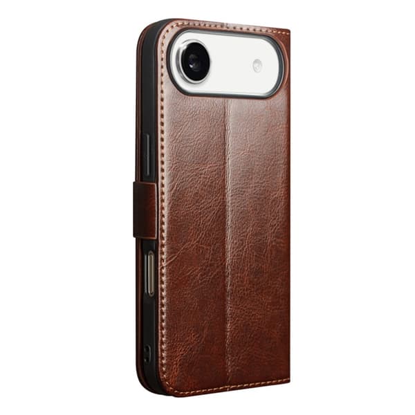 QIALINO iPhone Air Plånboksfodral Äkta Läder - Brun Brun