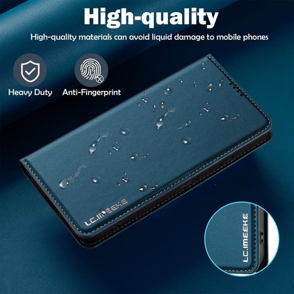 LC.IMEEKE L1 Series Samsung Galaxy S24+ Plånboksfodral Konstläder - Blå