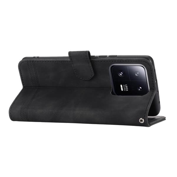 DIERFENG DF-03 Plånboksfodral för Xiaomi 13 Pro 5G - Konstläder - Svart