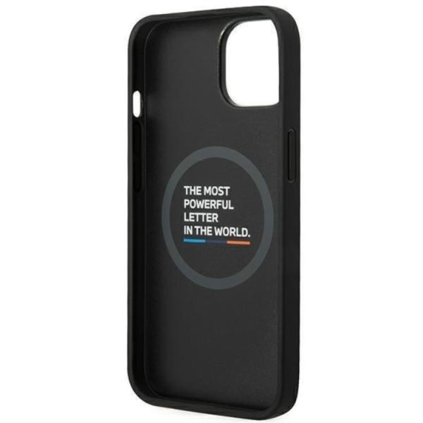 BMW iPhone 14 Case Magsafe Nahkaleimasin Tricolor - musta
