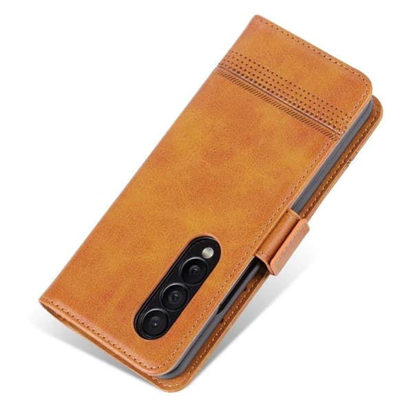 AZNS Samsung Galaxy Z Fold4 Plånboksfodral Konstläder - Brun