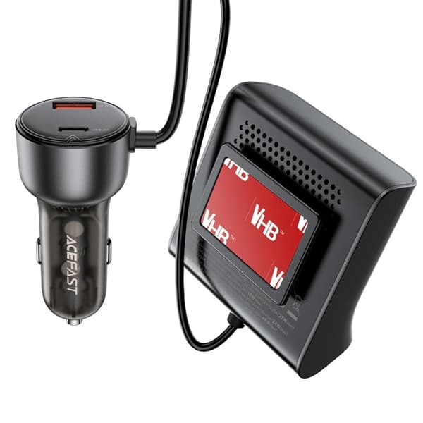Acefast B11 138W USB-A USB-C biloplader med 6 porte - sort Black