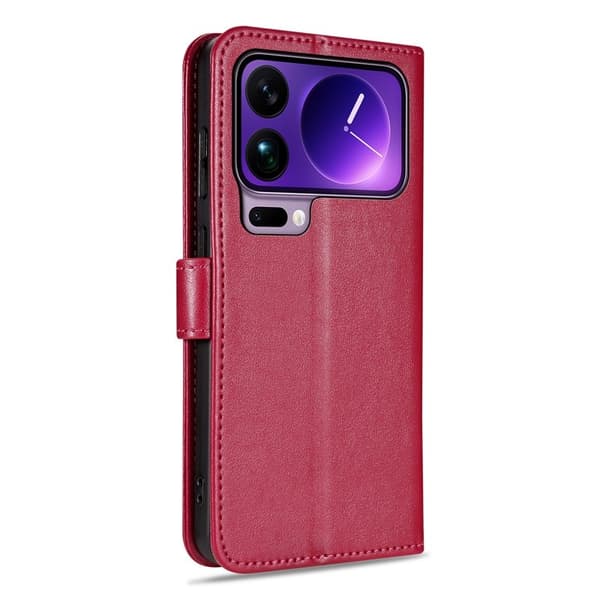 AZNS Xiaomi 17 Pro Max Plånboksfodral Anti-Scratch Konstläder - Röd